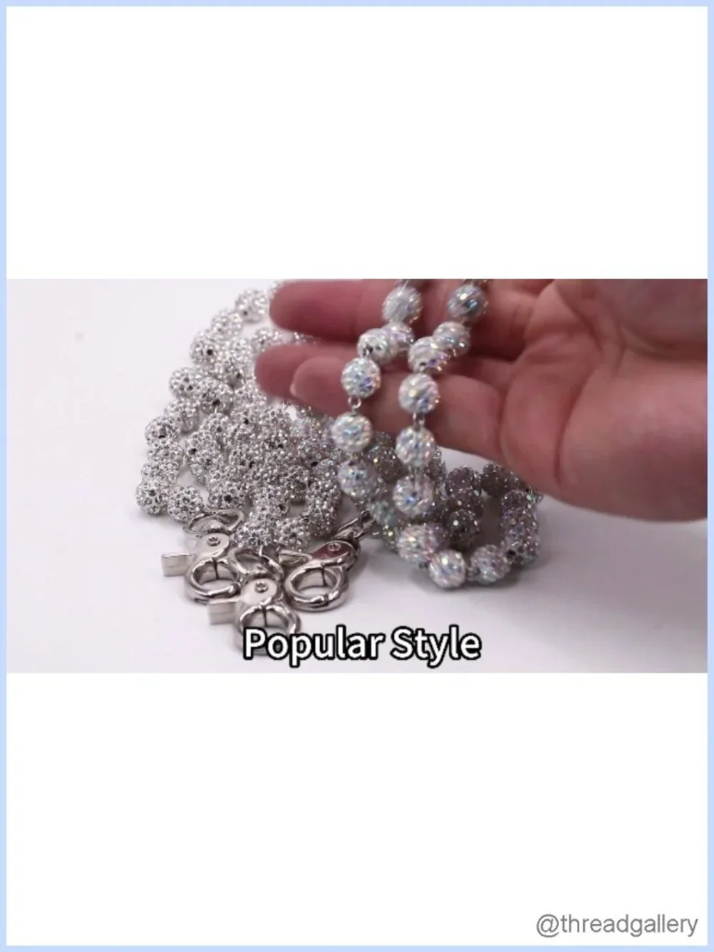 Rhinestone Layered Pant Chain Punk Jeans Pocket Belt Waist Chain Bag Wallet